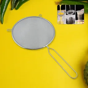 10099 Big Mesh Strainer With Handle Stainless Steel Oil Straine, Mesh Sieve Strainer(1 Pc)