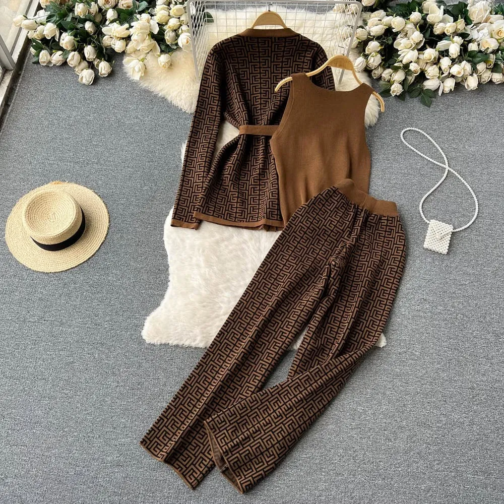 3 Pcs Women's Long Sleeve Pants Set 468852