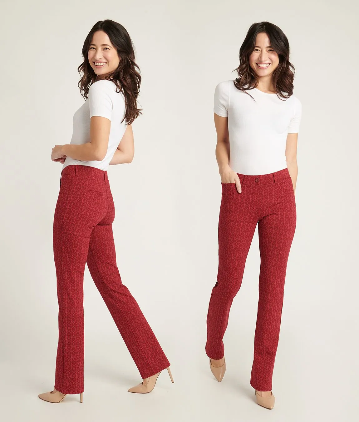 7-Pocket | Straight-Leg Dress Pant Yoga Pants (Rhubarb)