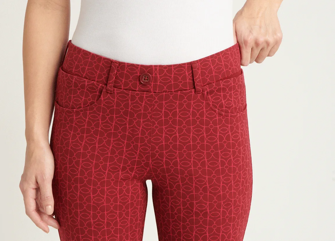 7-Pocket | Straight-Leg Dress Pant Yoga Pants (Rhubarb)