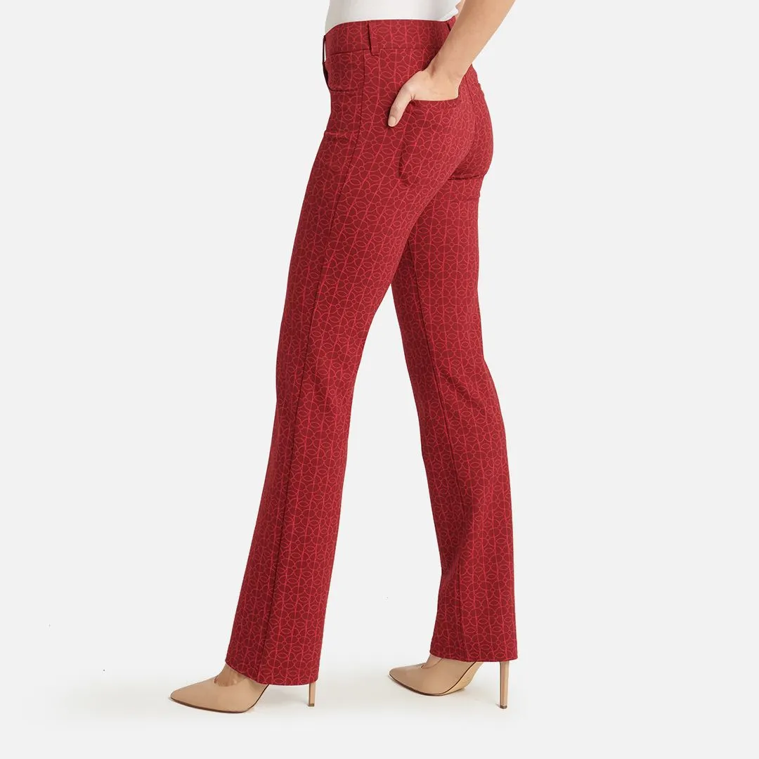 7-Pocket | Straight-Leg Dress Pant Yoga Pants (Rhubarb)
