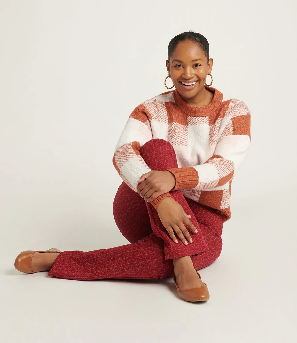 7-Pocket | Straight-Leg Dress Pant Yoga Pants (Rhubarb)
