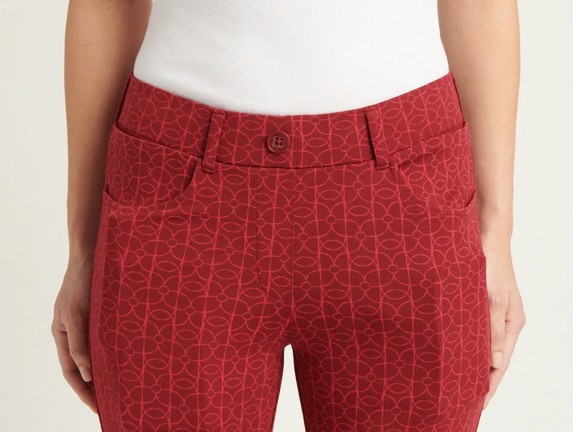 7-Pocket | Straight-Leg Dress Pant Yoga Pants (Rhubarb)