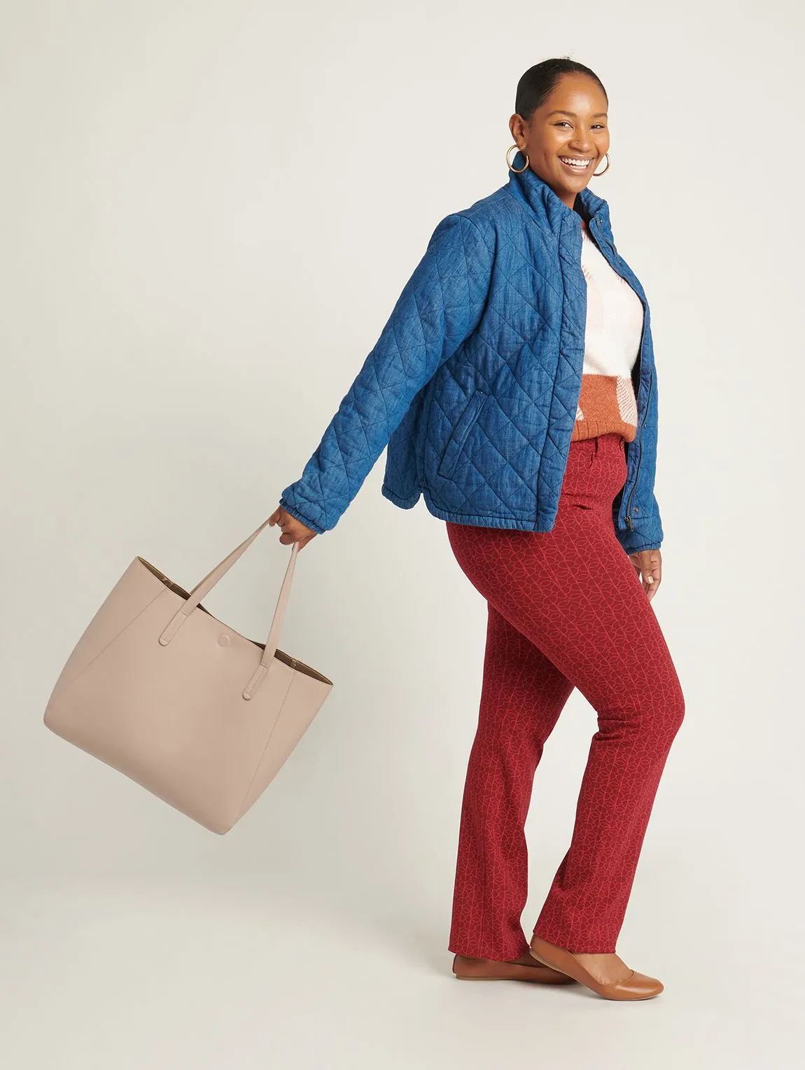 7-Pocket | Straight-Leg Dress Pant Yoga Pants (Rhubarb)