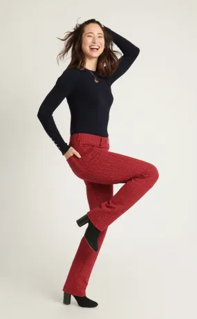 7-Pocket | Straight-Leg Dress Pant Yoga Pants (Rhubarb)