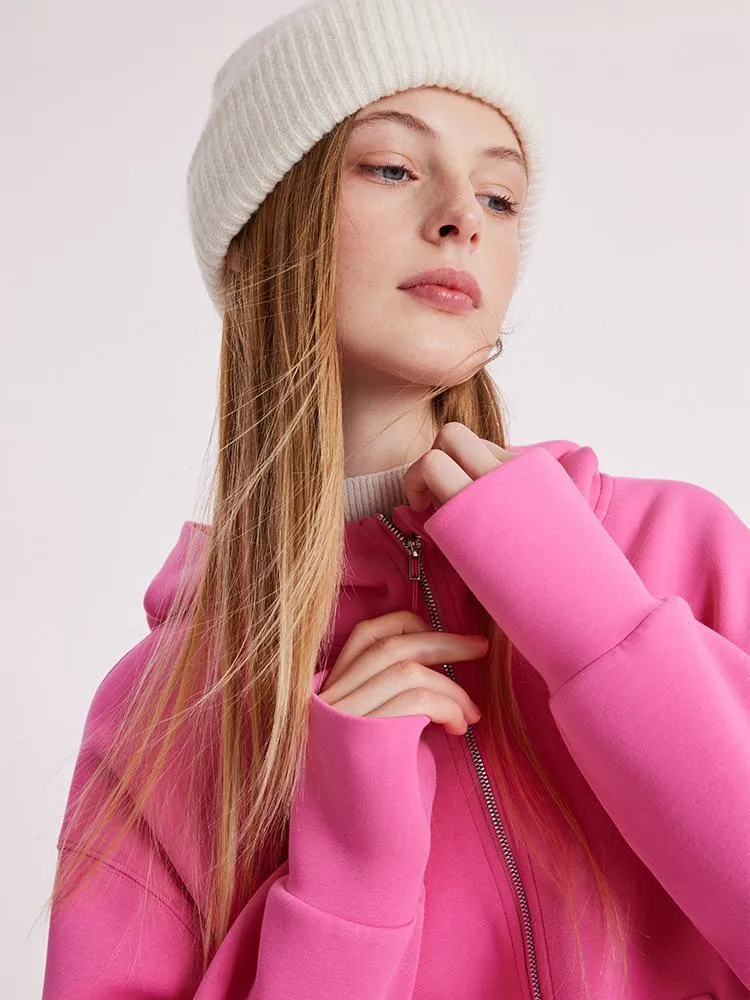 Air Layer Hoodie With Zippered Collar