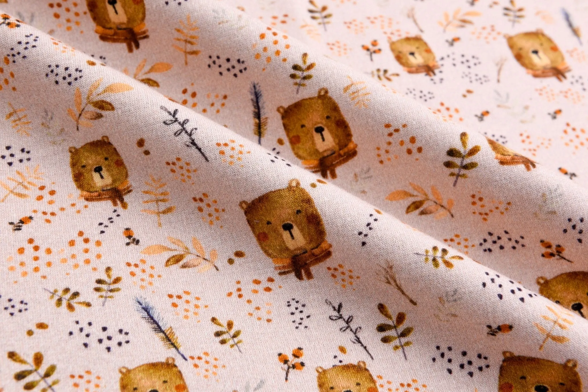Alpine Fleece Bears Print Fabric- 5001