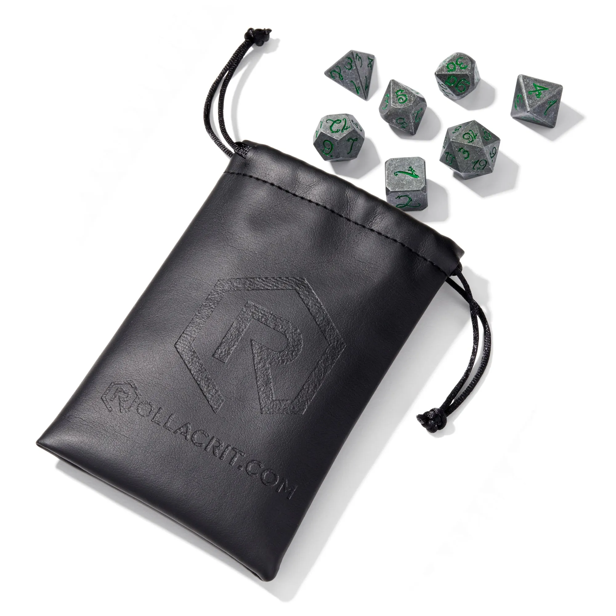 Ancient Dragon’s Breath Green Metal 7pc Dice Set