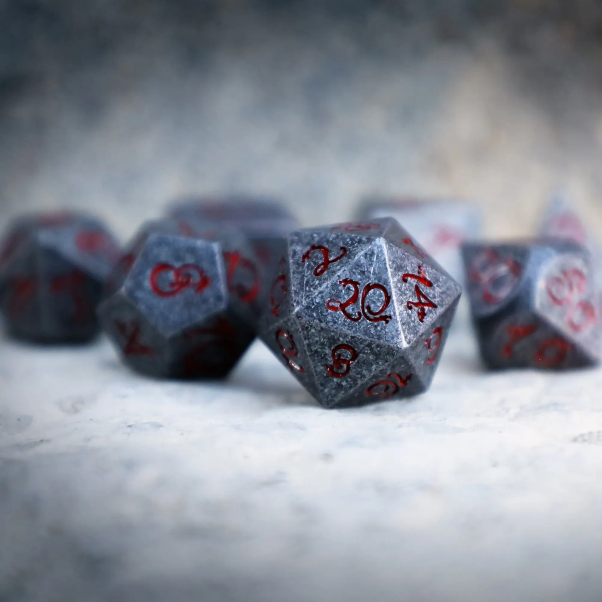 Ancient Dragon’s Breath Red Metal 7pc Dice Set