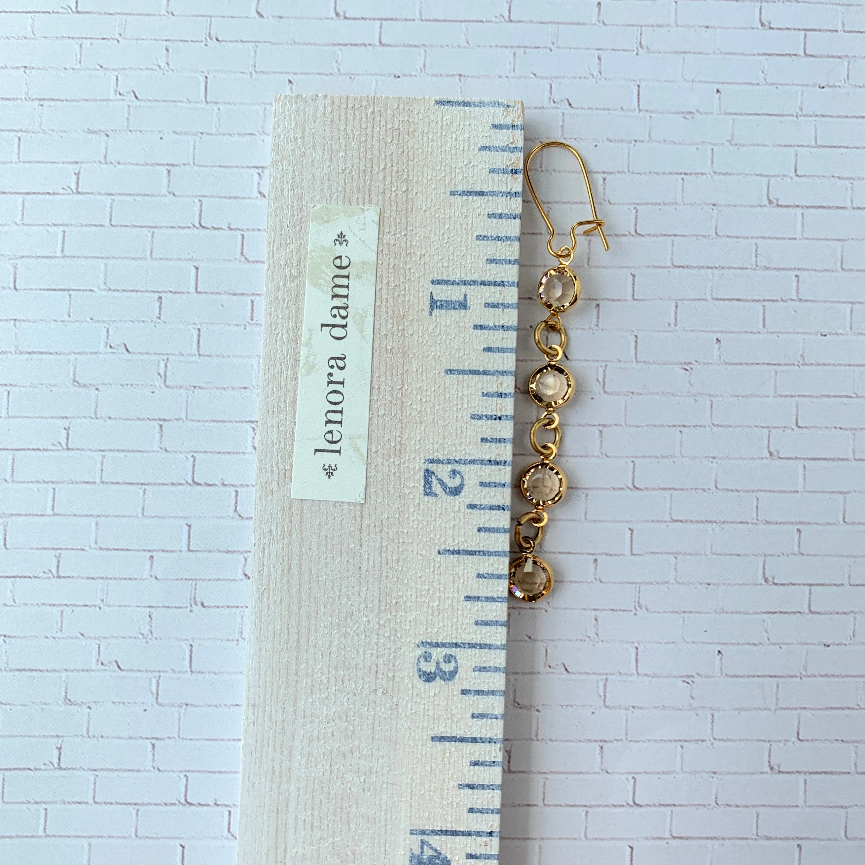Apricot Swarovski Amulet Drop Earrings