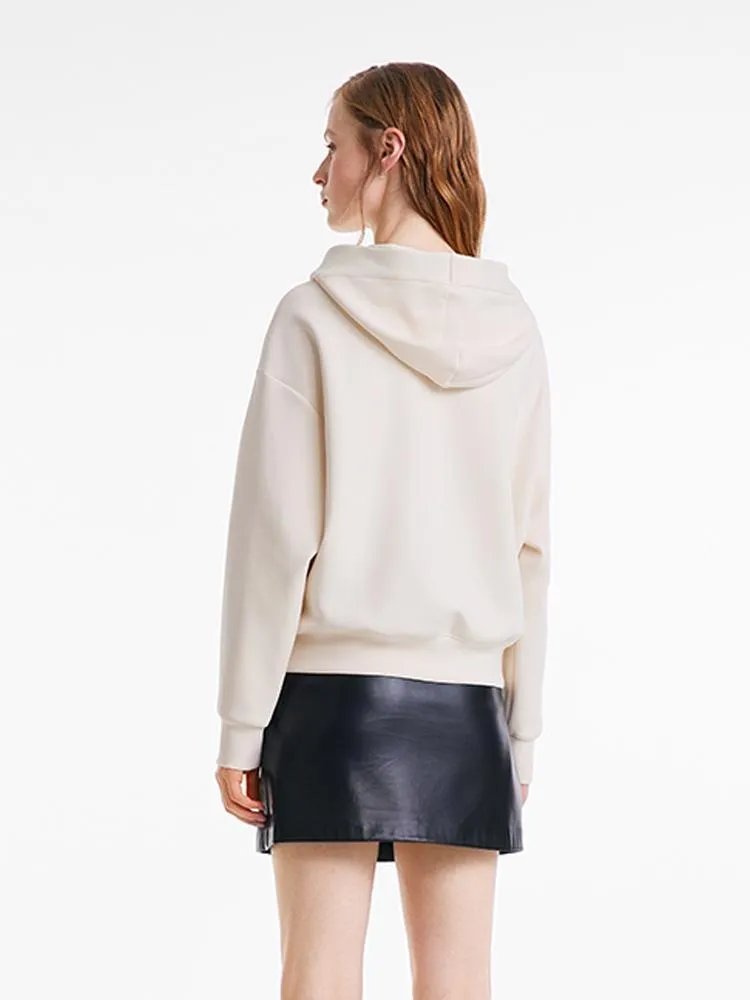 Beige Loose Flower Hoodie