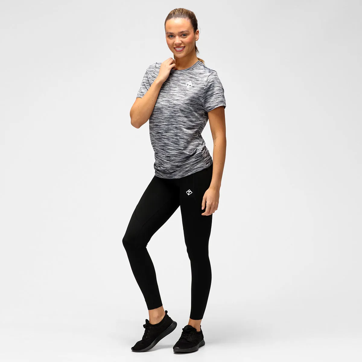 Black Mix Space Dye Performance T-Shirt