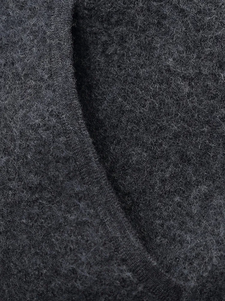 Brushed Wool Zip-Up Women Hoodie