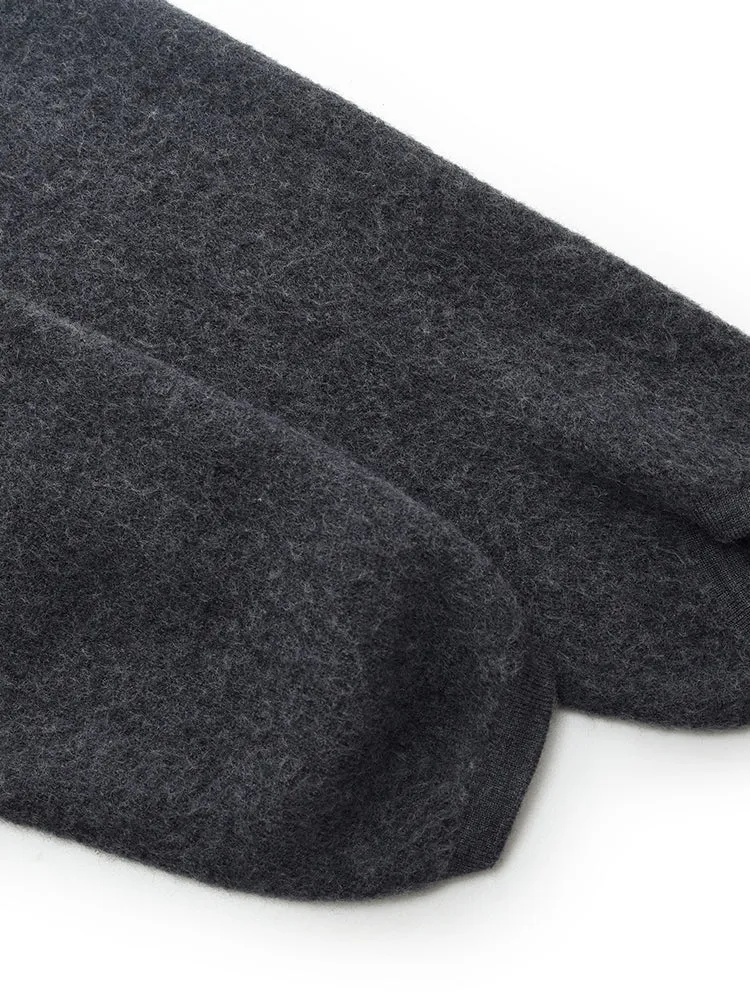 Brushed Wool Zip-Up Women Hoodie
