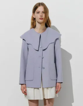 Button Up A-Line Woolen Coat
