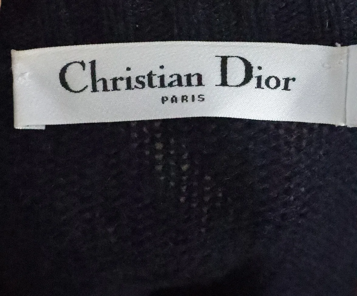 Christian Dior Navy Monkey Embroidered Sweater sz 4