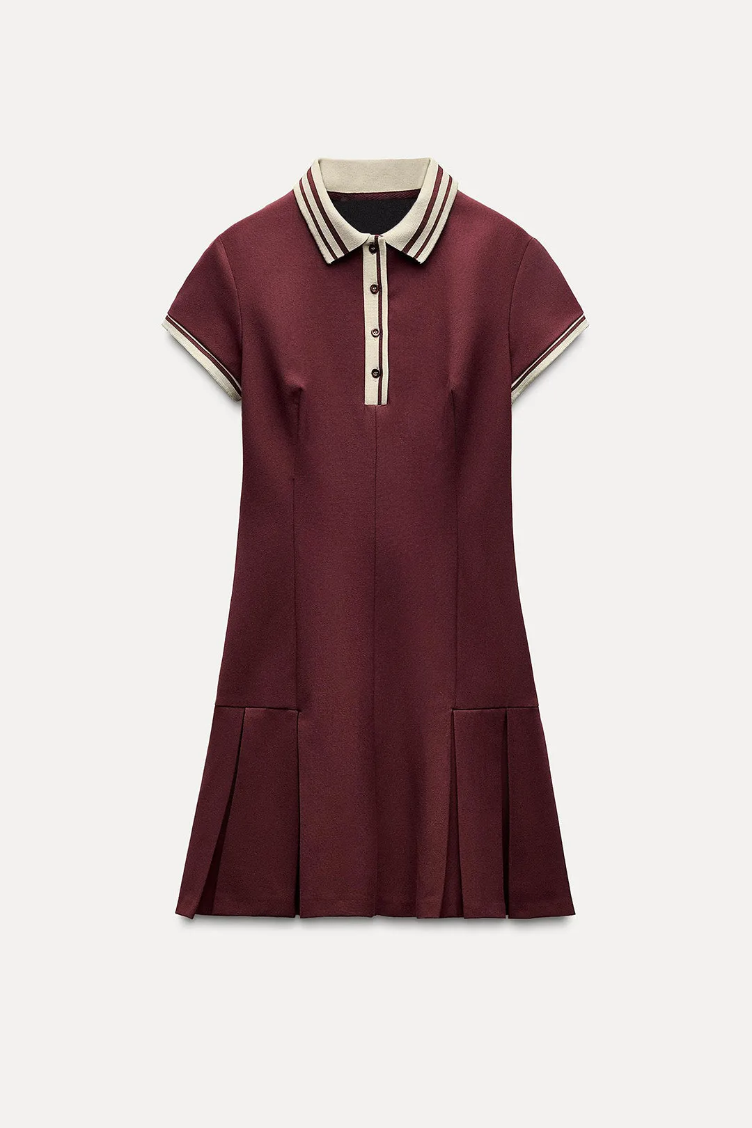 Color Block Collar Button Sweater Dress