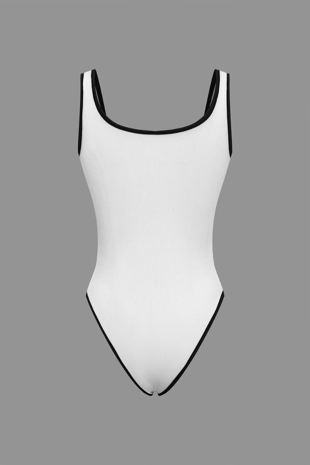 Contrast Tank Zipper Bodysuit
