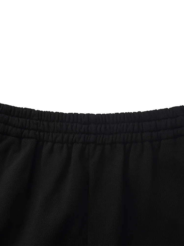 Contrast Trim Crop Zip-up Hoodie And Skirt Two-Piece Set