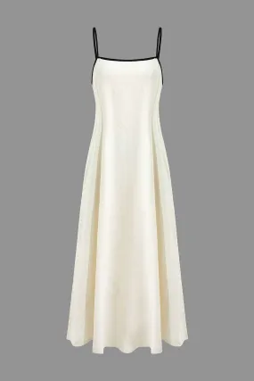 Contrast Trim Slip Midi Dress