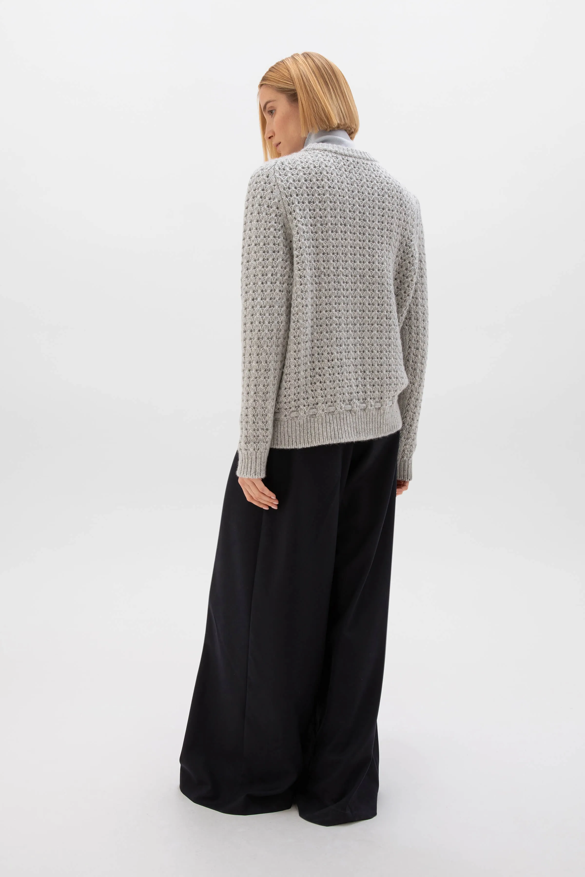 Donegal Cashmere Crochet Jumper