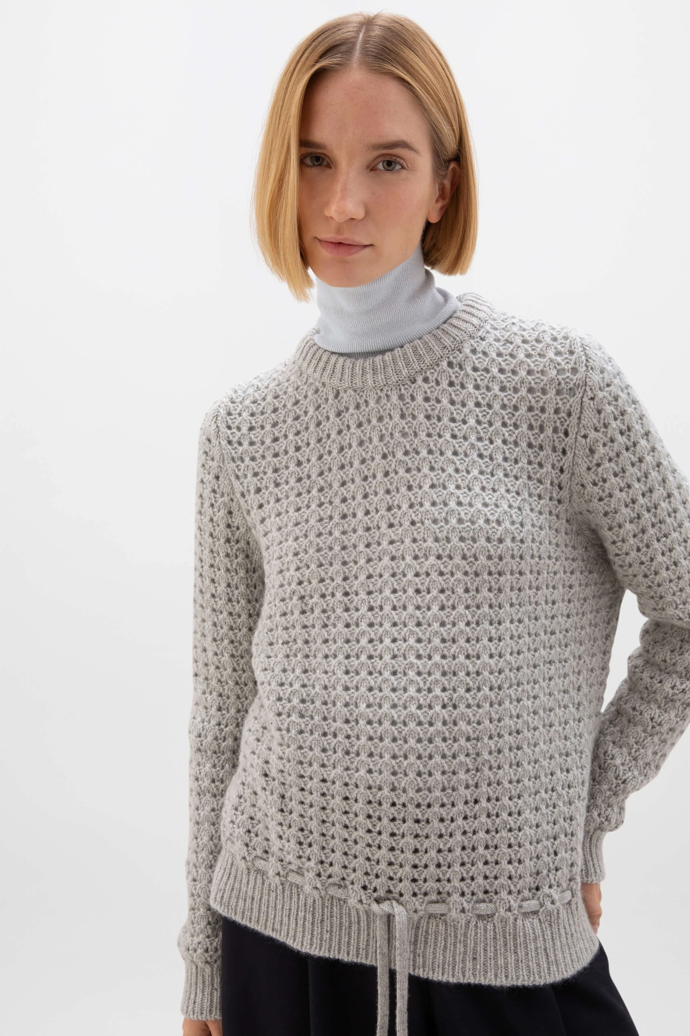 Donegal Cashmere Crochet Jumper