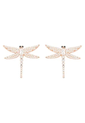 Dragon Fly Large Stud Earrings Rosegold
