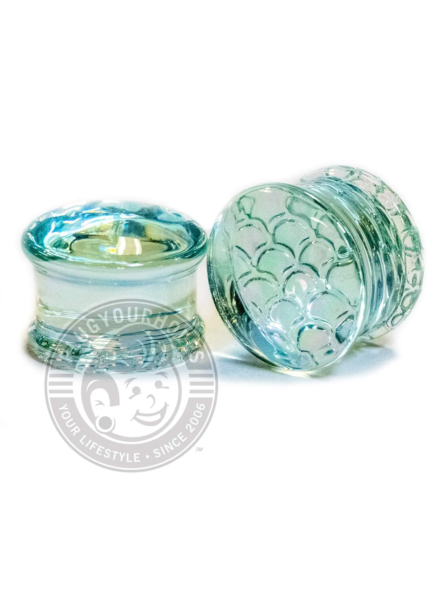 Dragon Scale Aurora Pyrex Glass Plugs