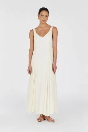 EMILY BUTTERMILK V-NECK MAXI DRESS