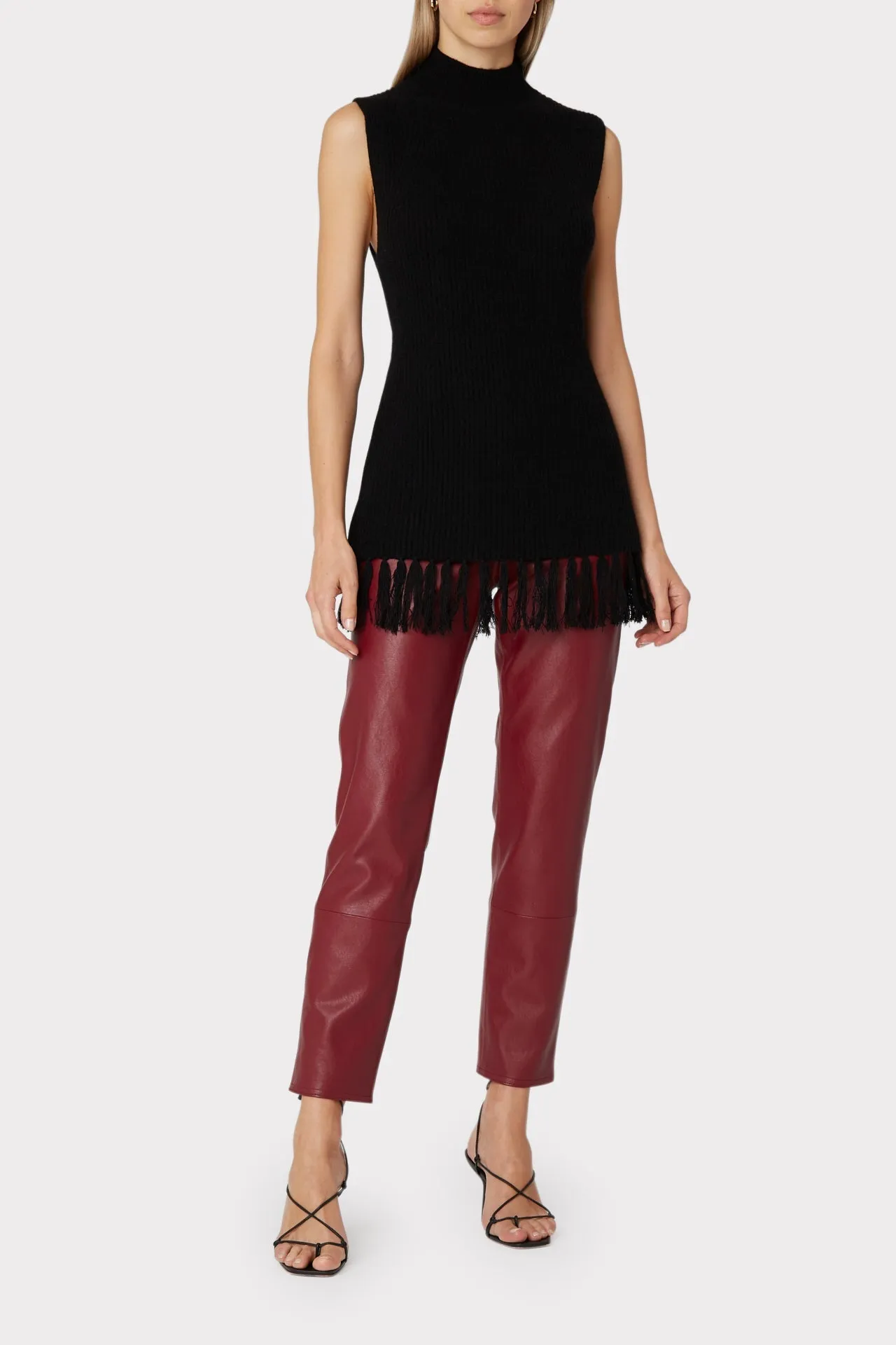Fringe Mock Neck Shell