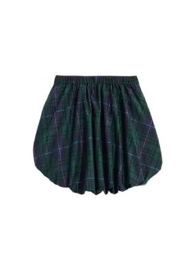 GIRLS BLACKWATCH PLAID TAFFETA BUBBLE SKIRT