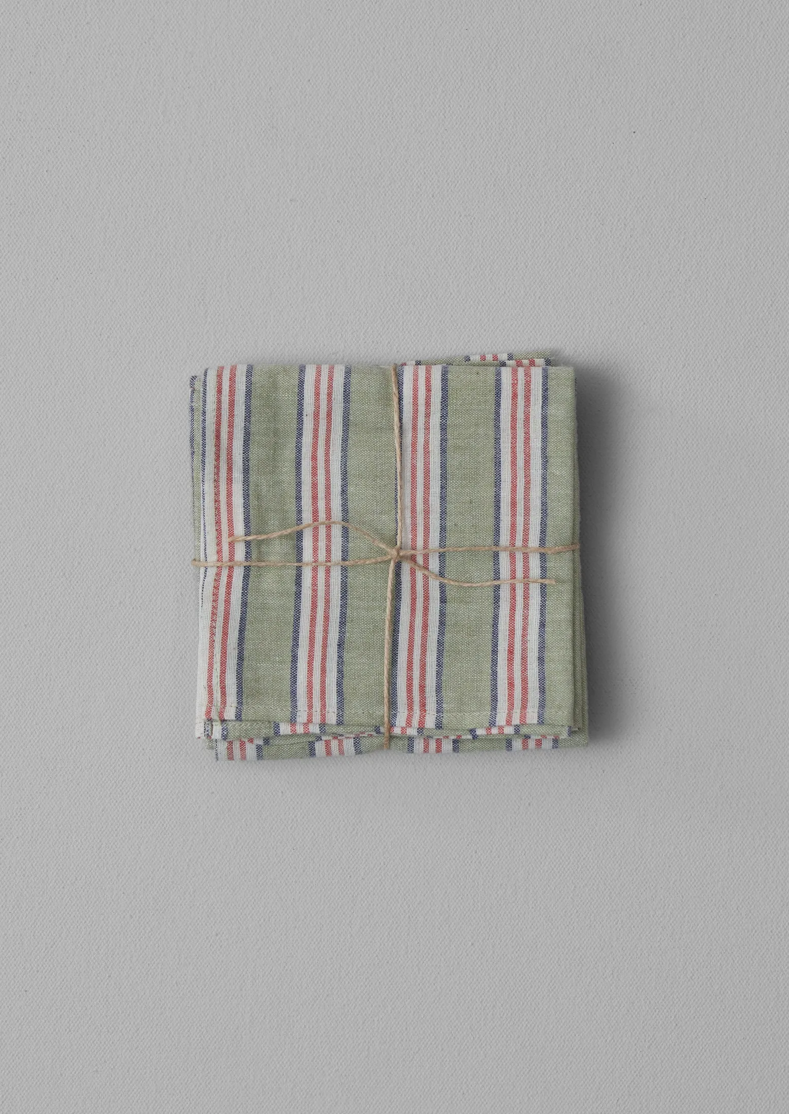 Hand Woven Stripe Napkin Set | Mineral Green