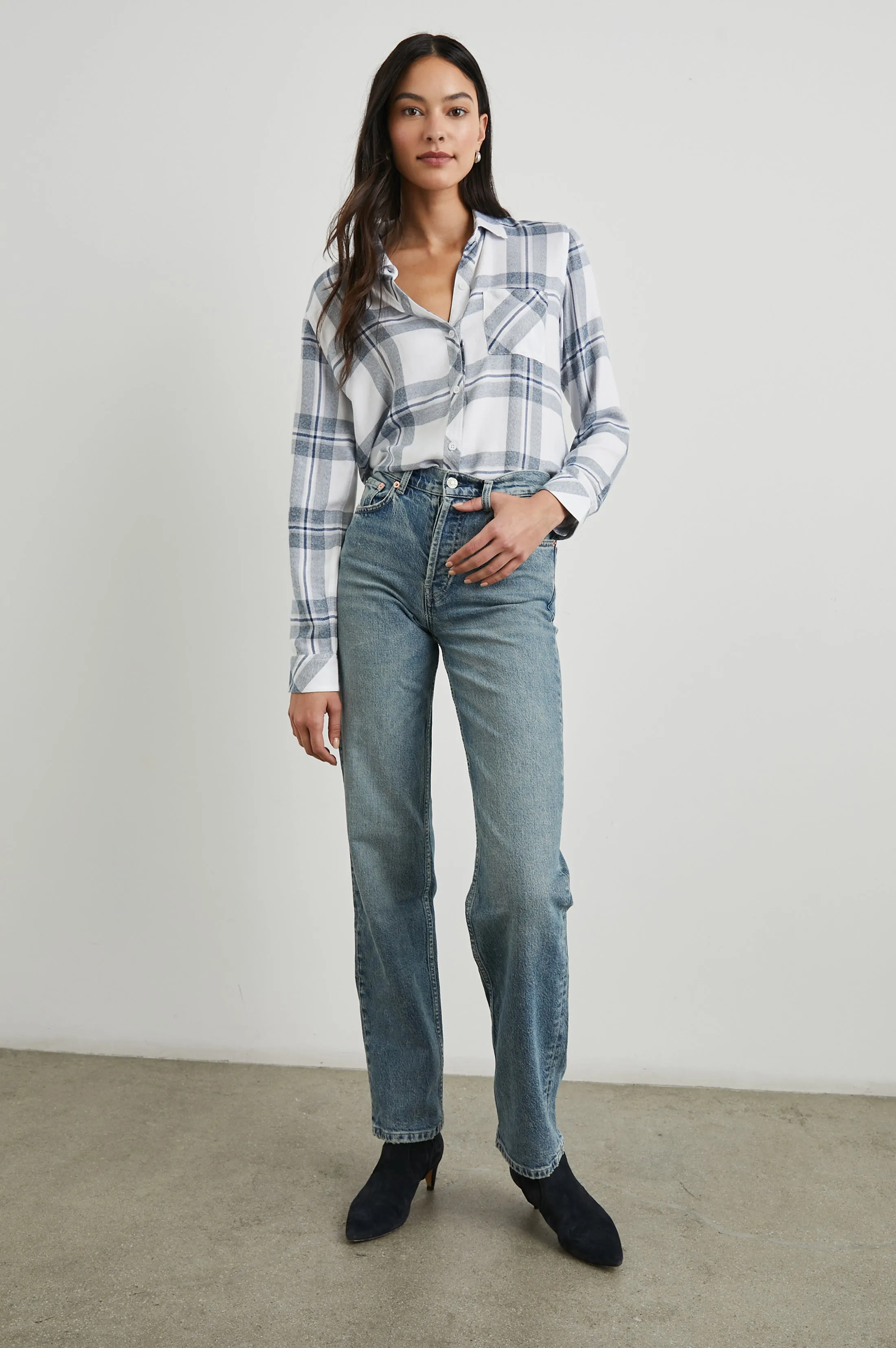 HUNTER SHIRT - WHITE INDIGO MELANGE