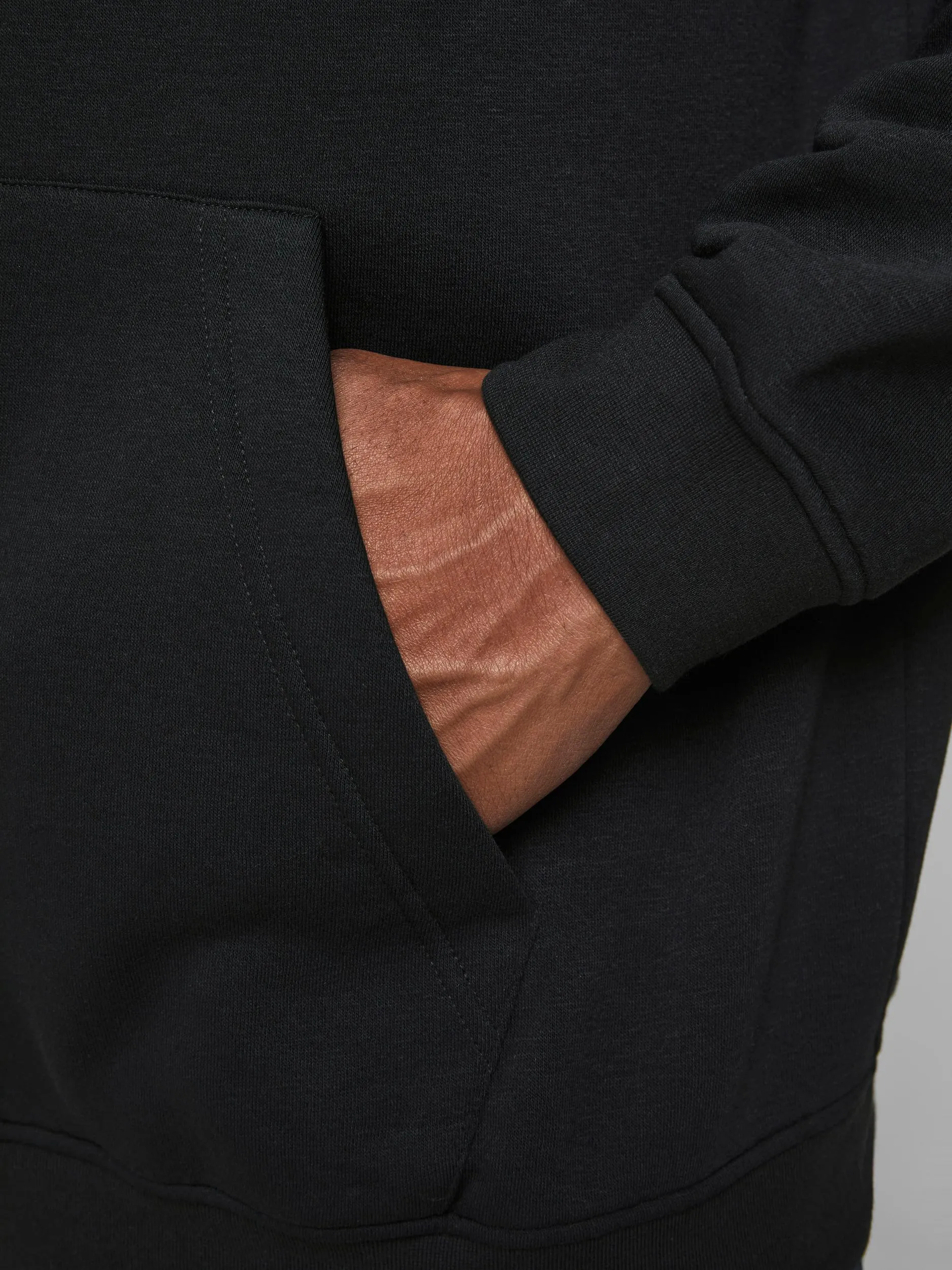 Jack & Jones Brink Plain Black Hoodie Black