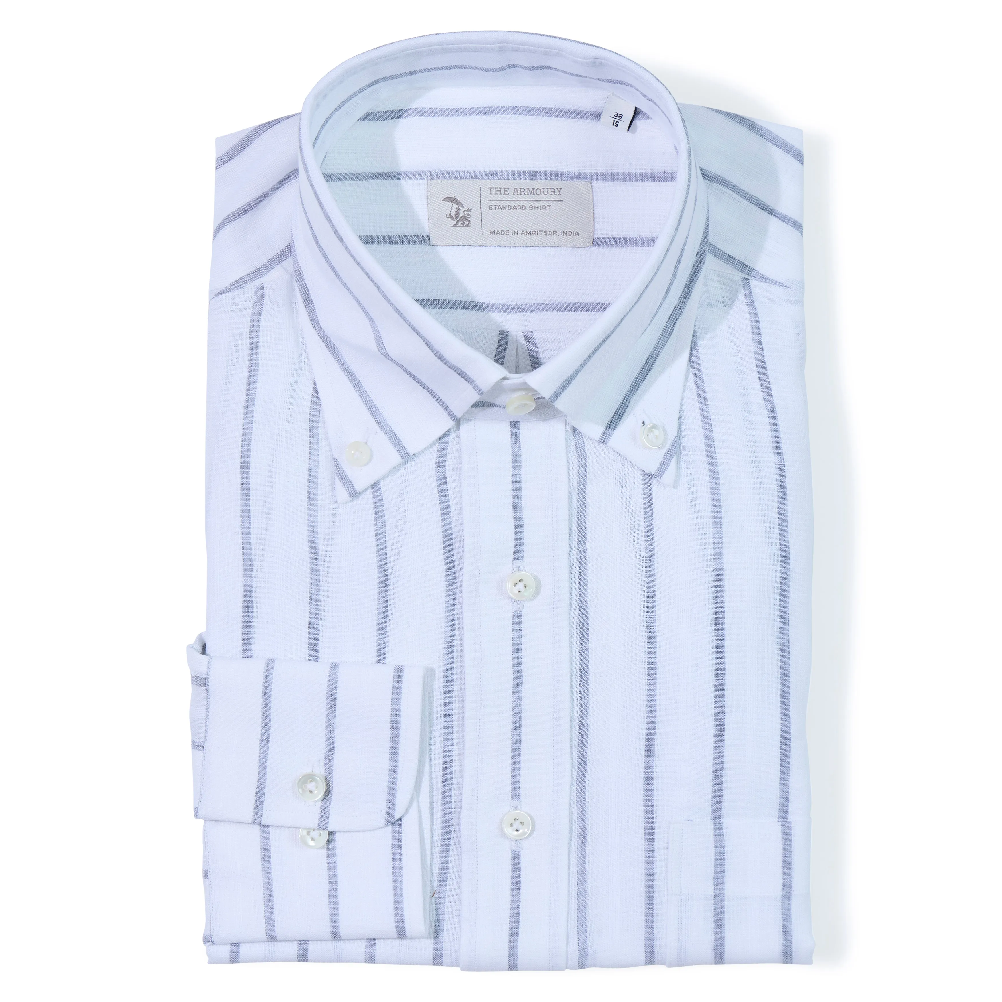 Linen Pinstripe Button-down Shirt