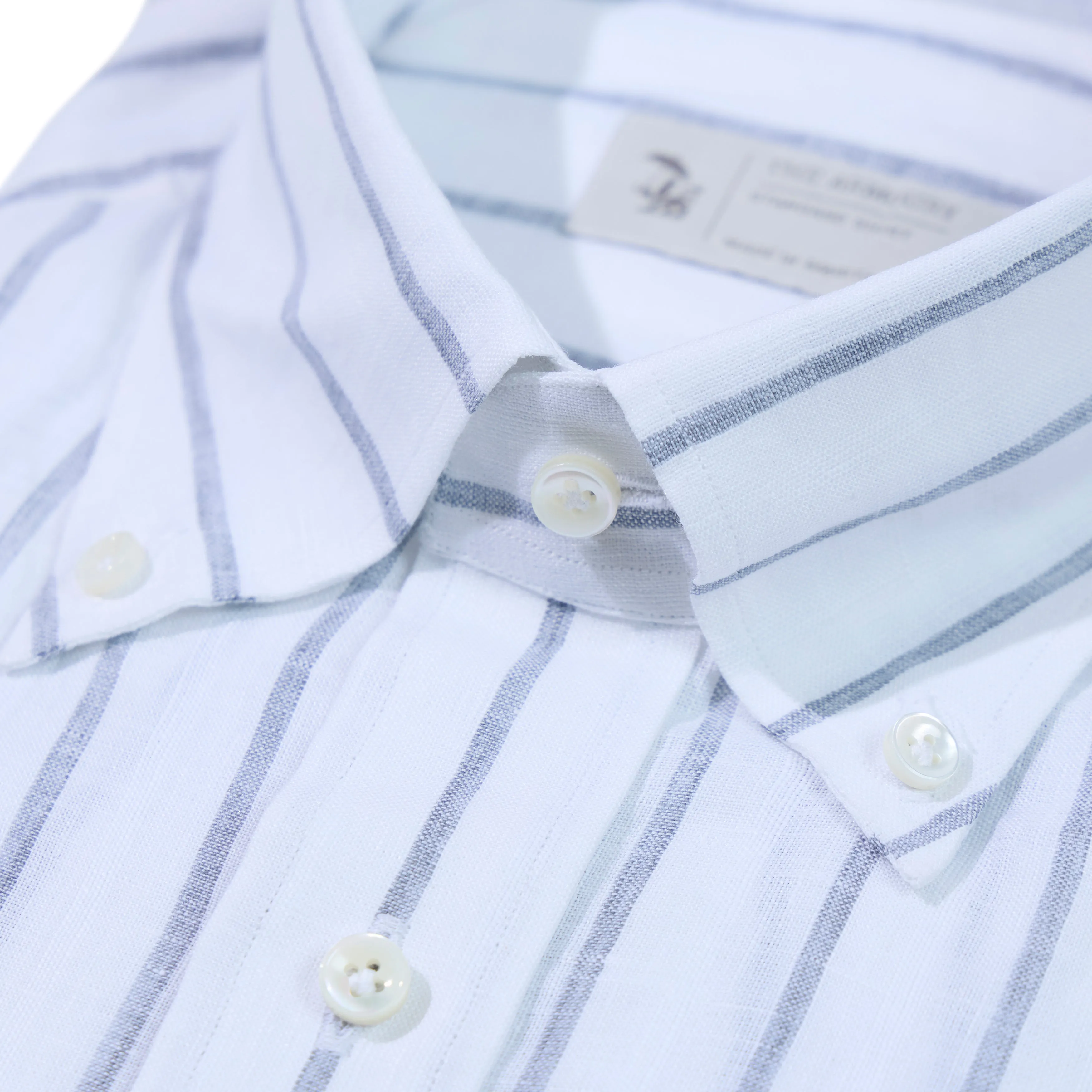 Linen Pinstripe Button-down Shirt