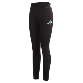 MLB ATLANTA BRAVES WASHED NEON WOMEN'S JERSEY LEGGING (BLACK)