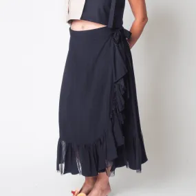[Ready Today] Convertible Wrap Skirt Black