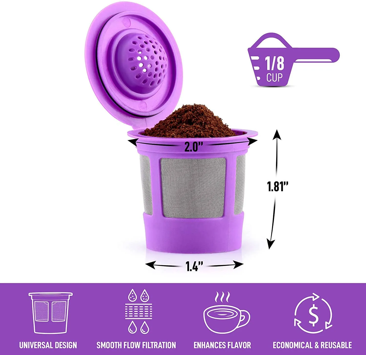 Reusable Keurig Cups Coffee Filters 4 pack