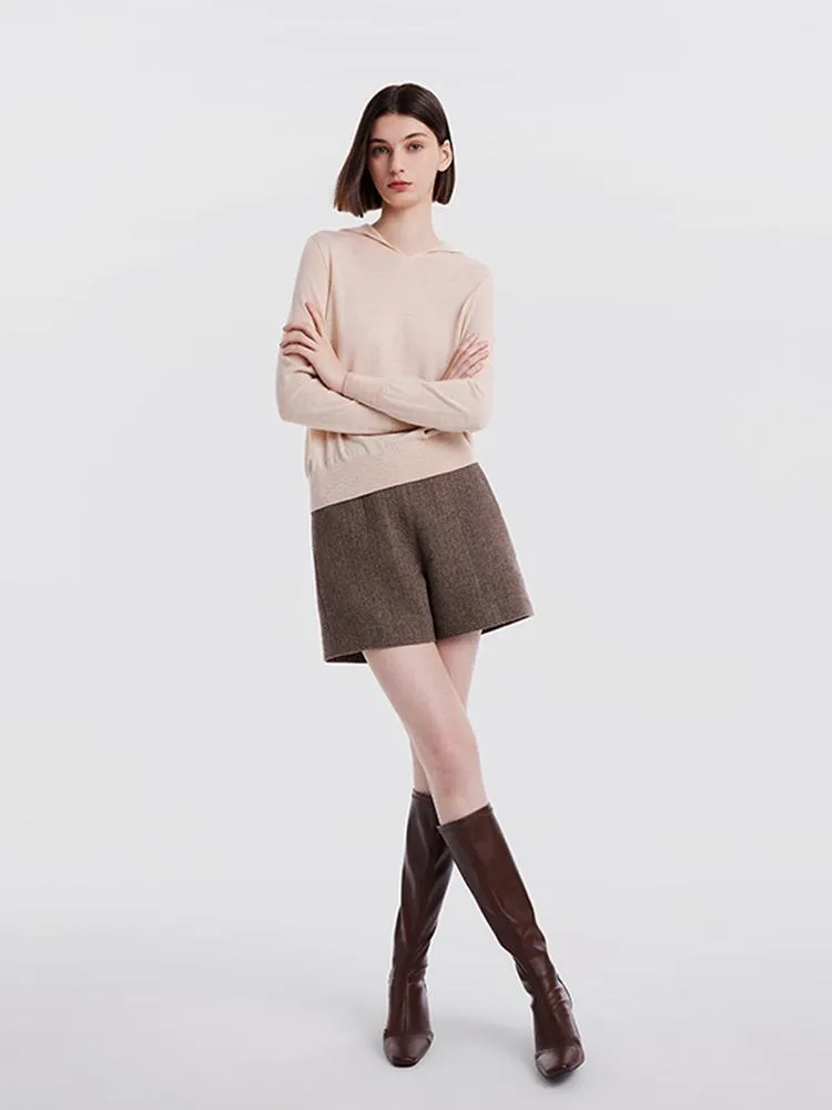 Seamless Hooded Wool Sweater