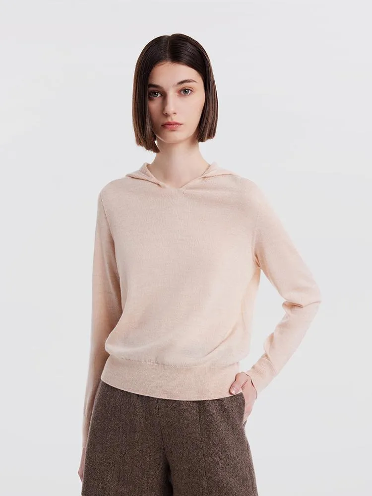 Seamless Hooded Wool Sweater