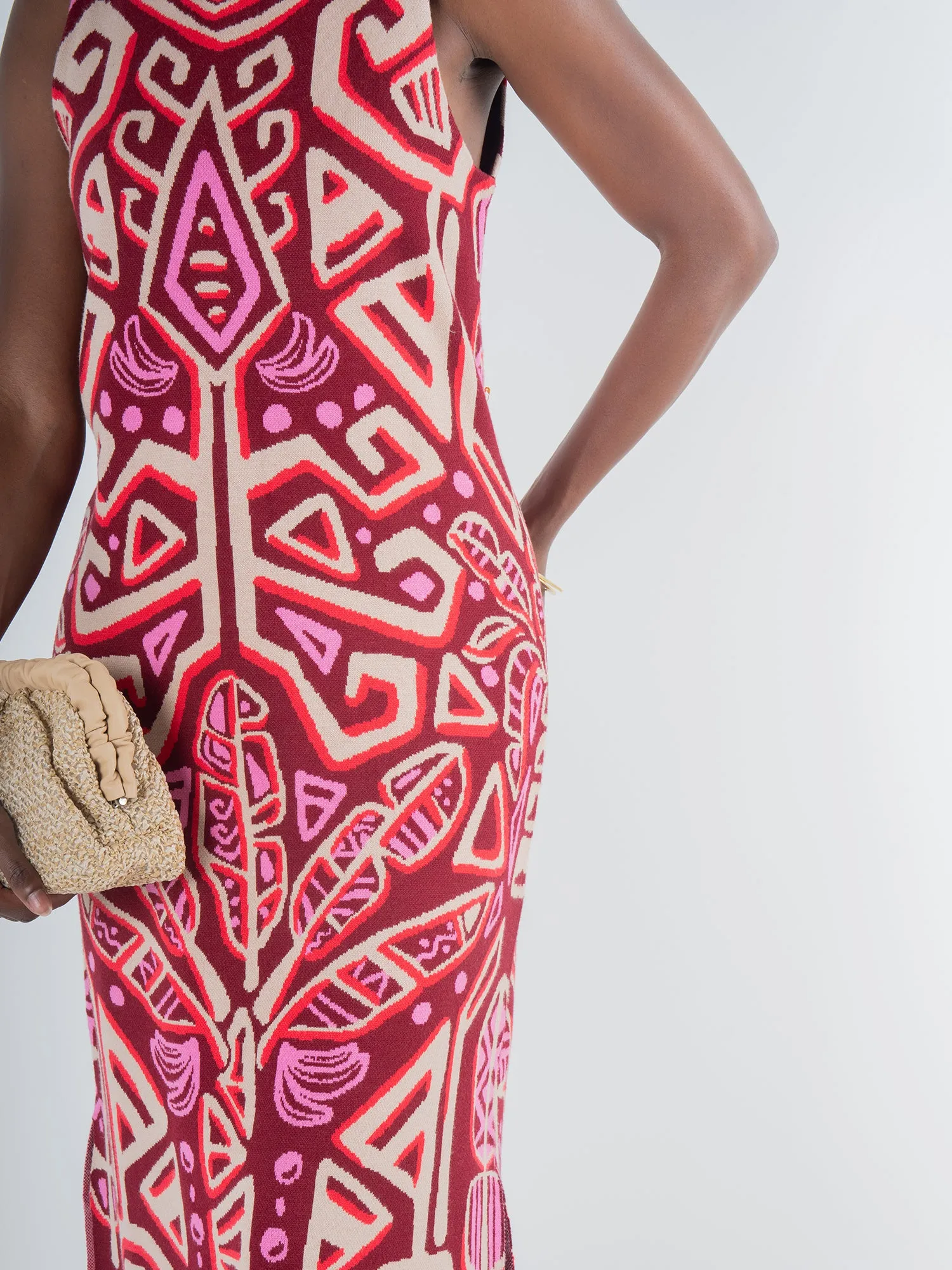 Simone Sweater Dress - Tribal Palm