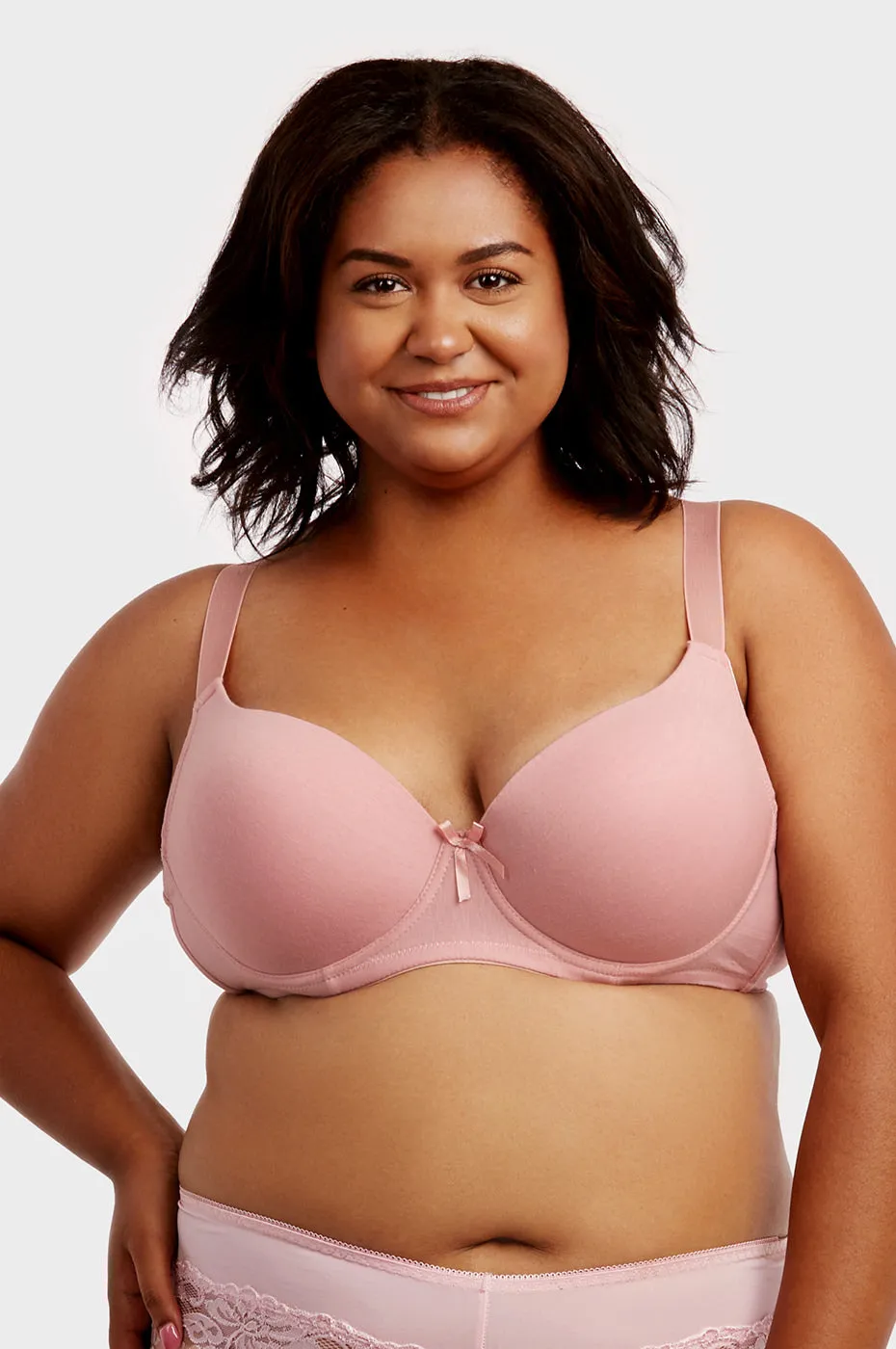 SOFRA LADIES  COTTON PLAIN  DDD CUP BRA, 4 HOOK (BR4208P3D1)