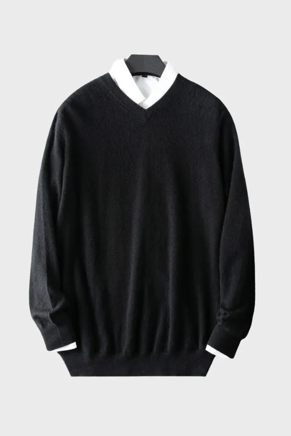 Solid V-Neck Merino Sweater