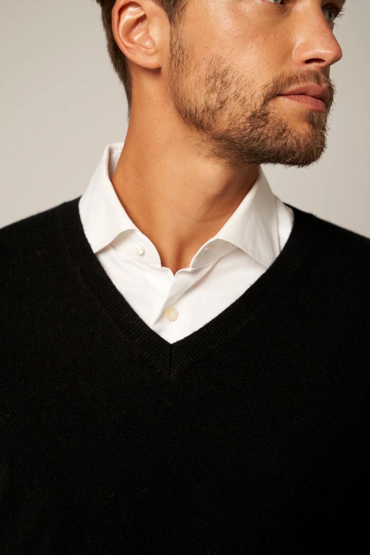 Solid V-Neck Merino Sweater