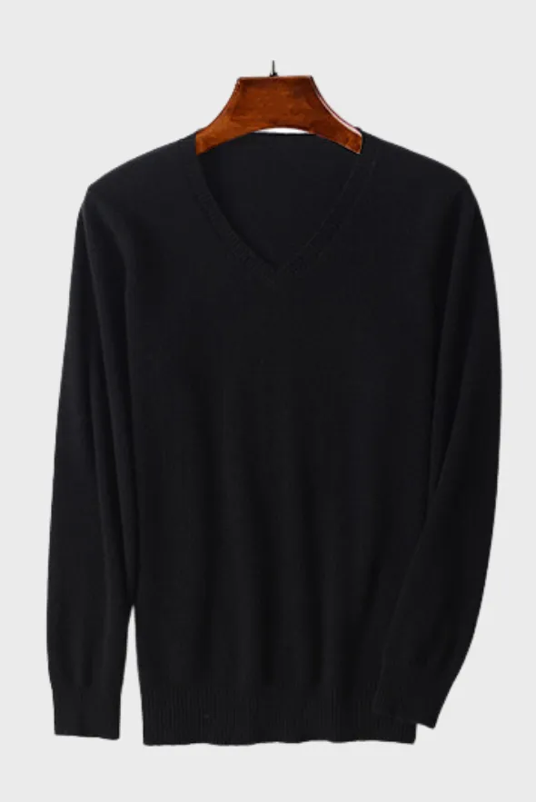 Solid V-Neck Merino Sweater