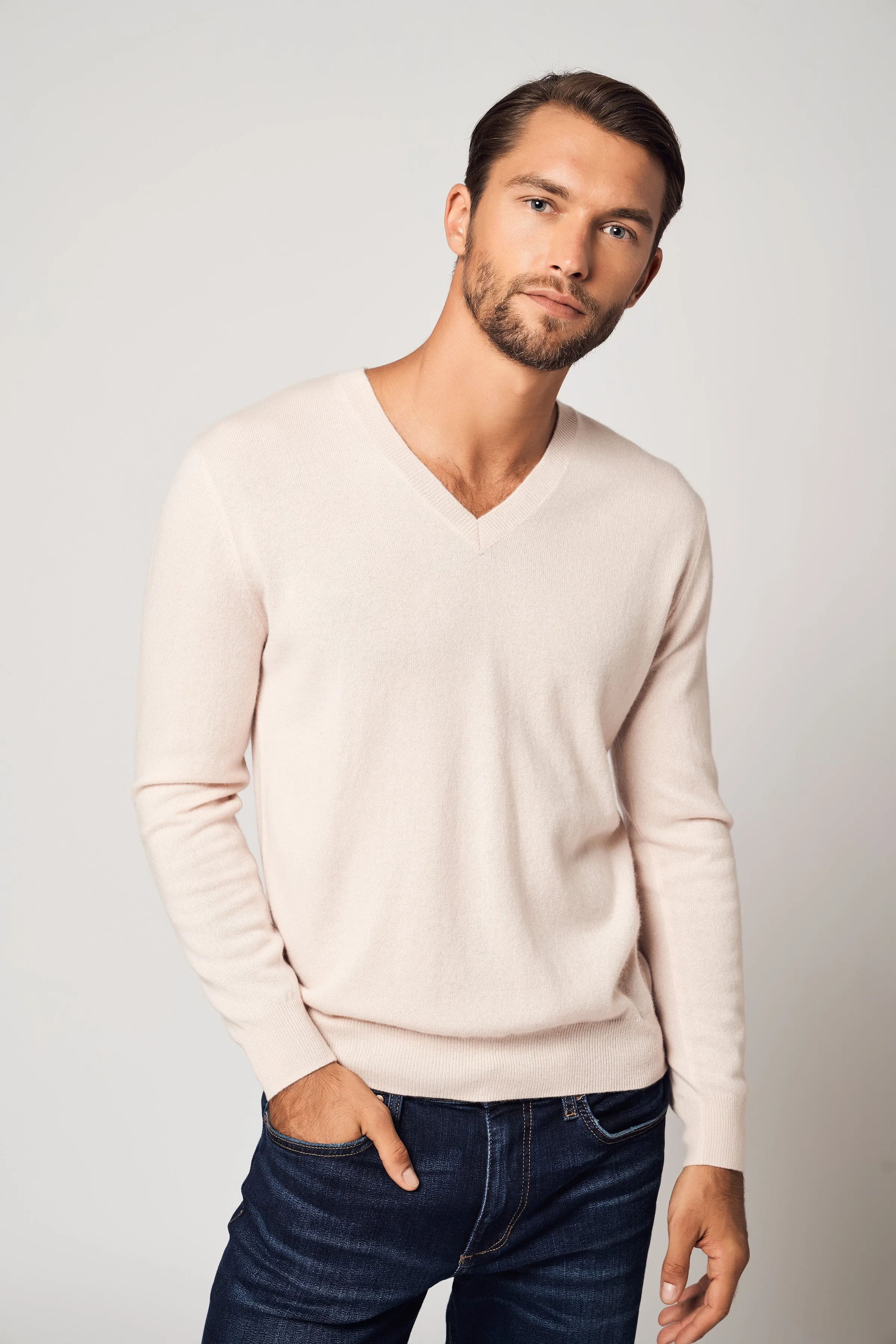 Solid V-Neck Merino Sweater