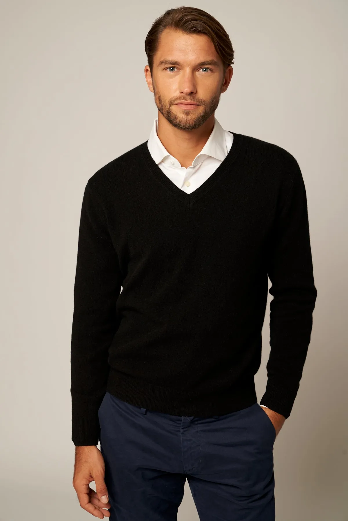 Solid V-Neck Merino Sweater