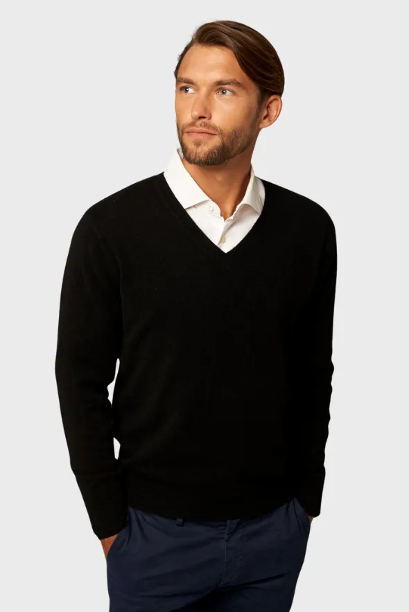 Solid V-Neck Merino Sweater