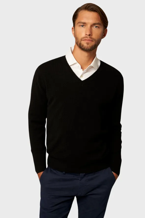 Solid V-Neck Merino Sweater